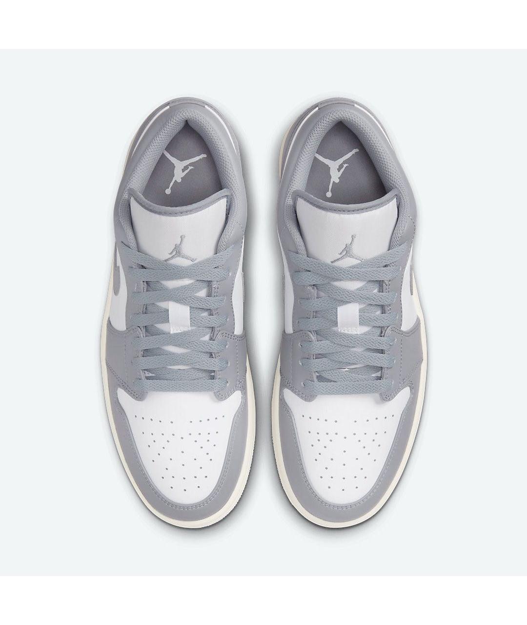 JORDAN Серые кожаные низкие кроссовки / кеды, фото 3