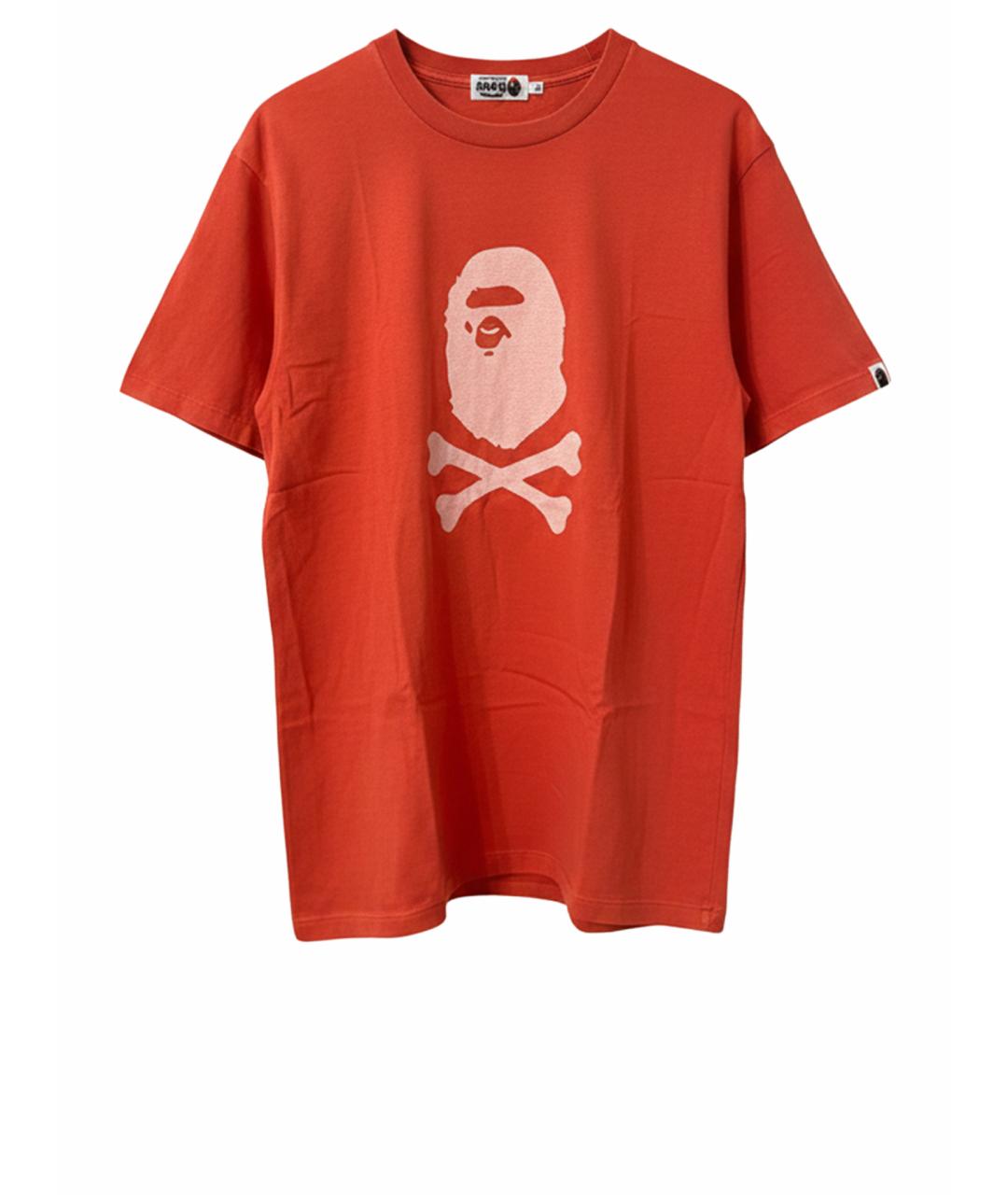 A BATHING APE Оранжевая хлопковая футболка, фото 1