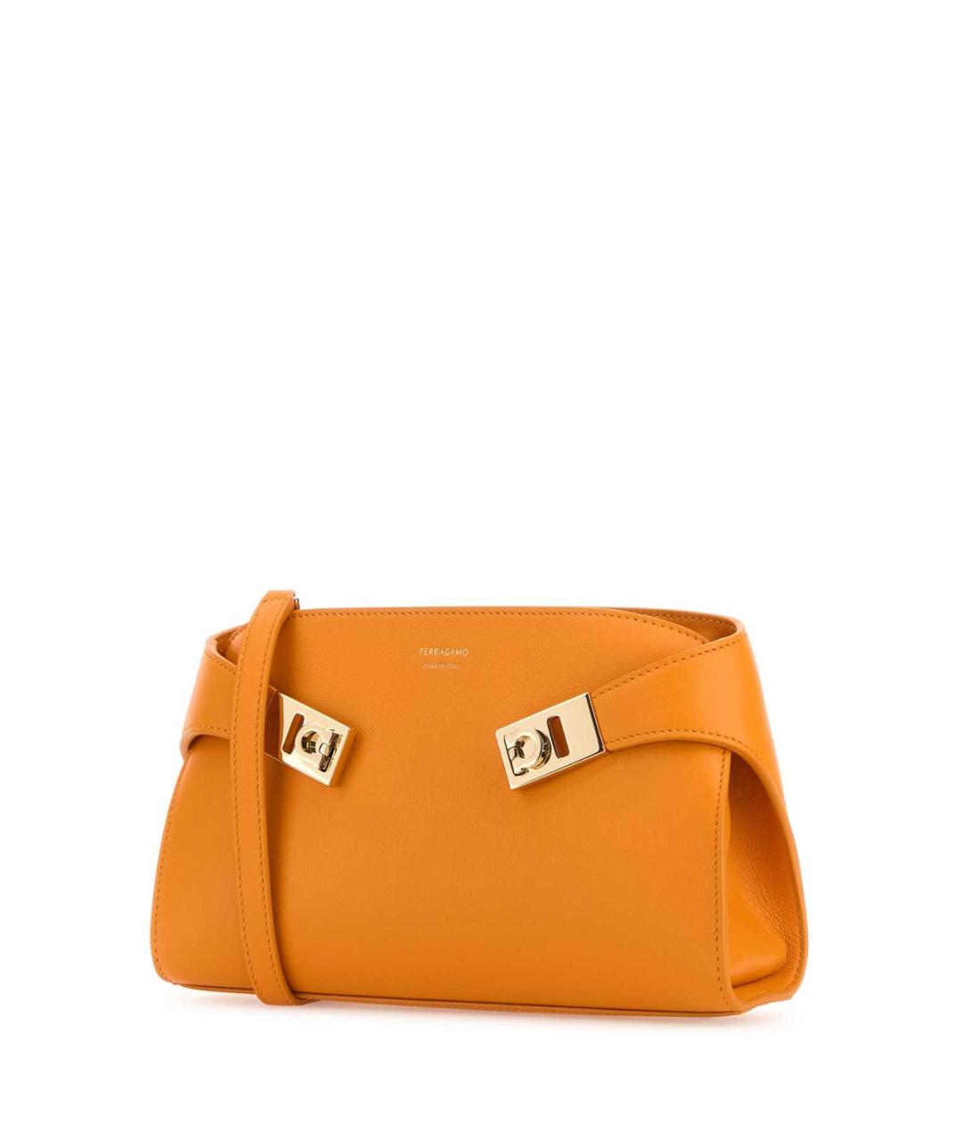 FERRAGAMO Оранжевая кожаная сумка через плечо, фото 2