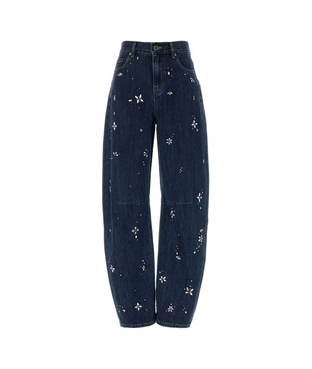 SELF-PORTRAIT Синие хлопковые прямые джинсы, фото 1