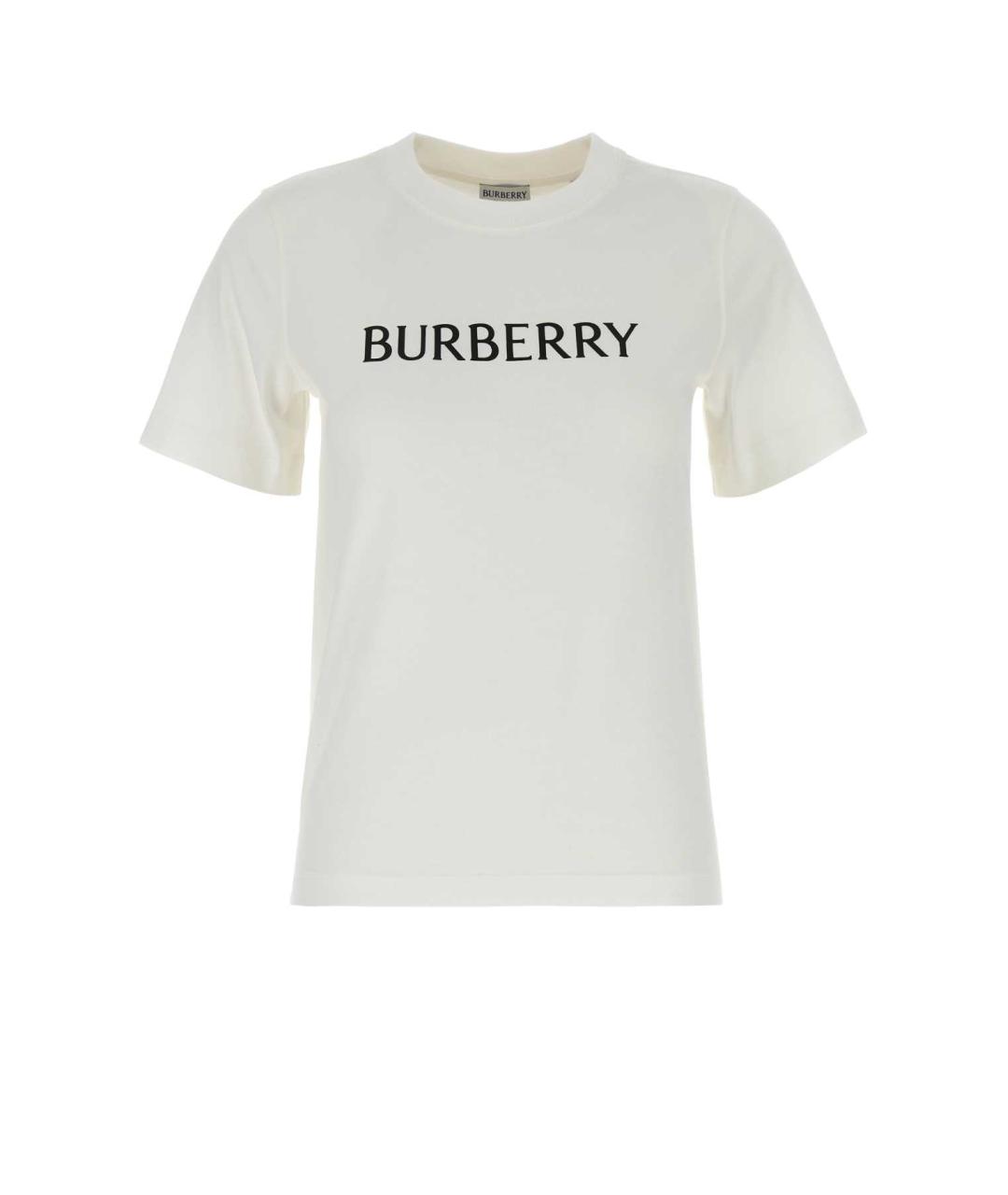 BURBERRY Белая хлопковая футболка, фото 1