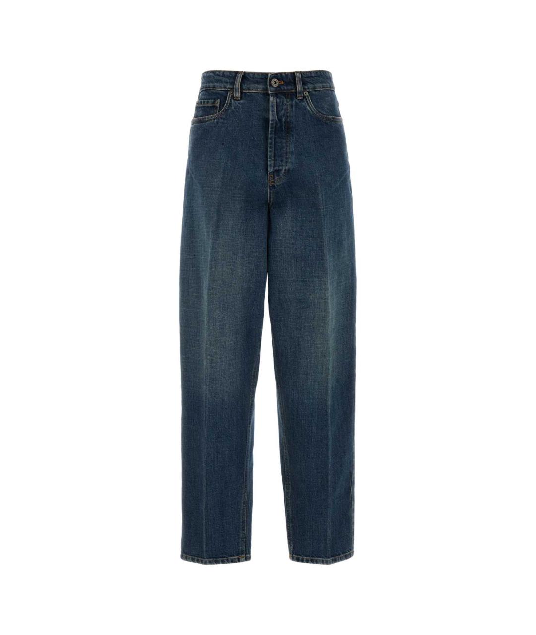 MIU MIU Синие хлопковые прямые джинсы, фото 1