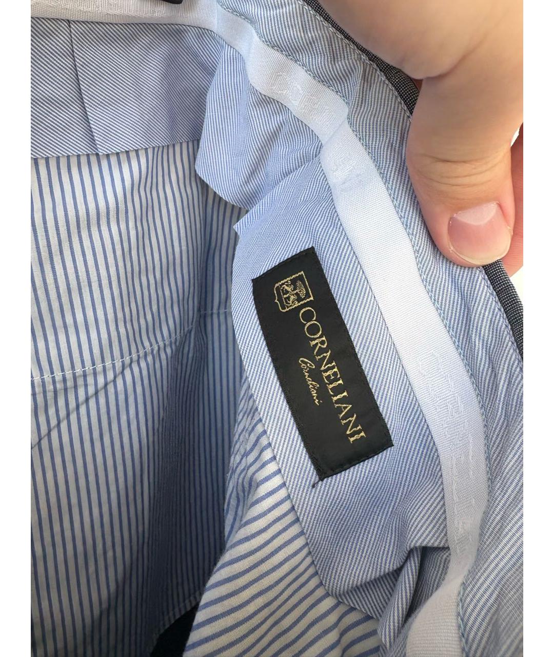 CORNELIANI Серые хлопко-эластановые повседневные брюки, фото 5