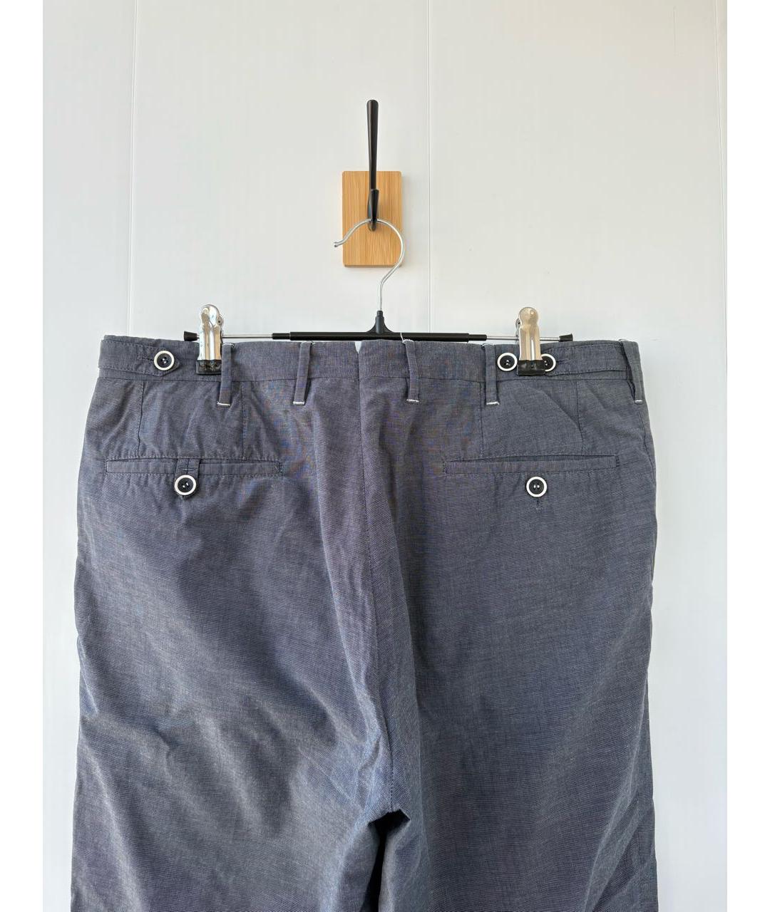 CORNELIANI Серые хлопко-эластановые повседневные брюки, фото 4