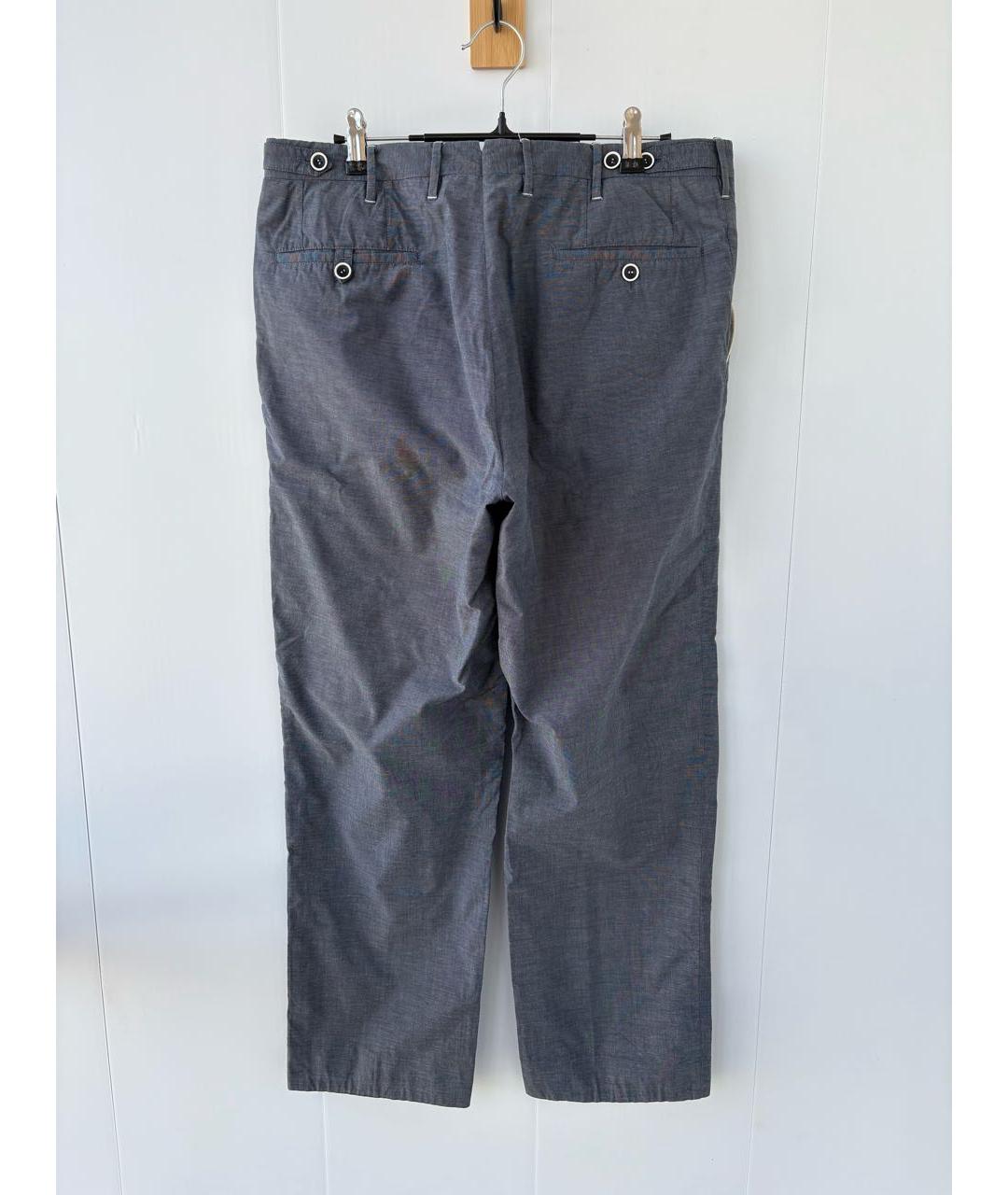 CORNELIANI Серые хлопко-эластановые повседневные брюки, фото 2