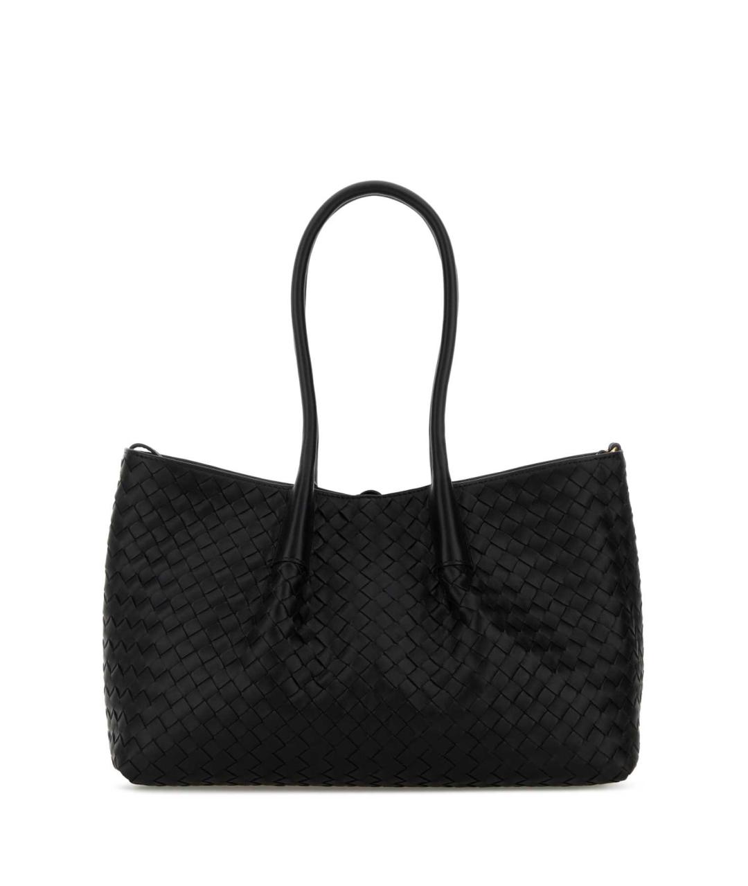 BOTTEGA VENETA Черная кожаная сумка тоут, фото 1