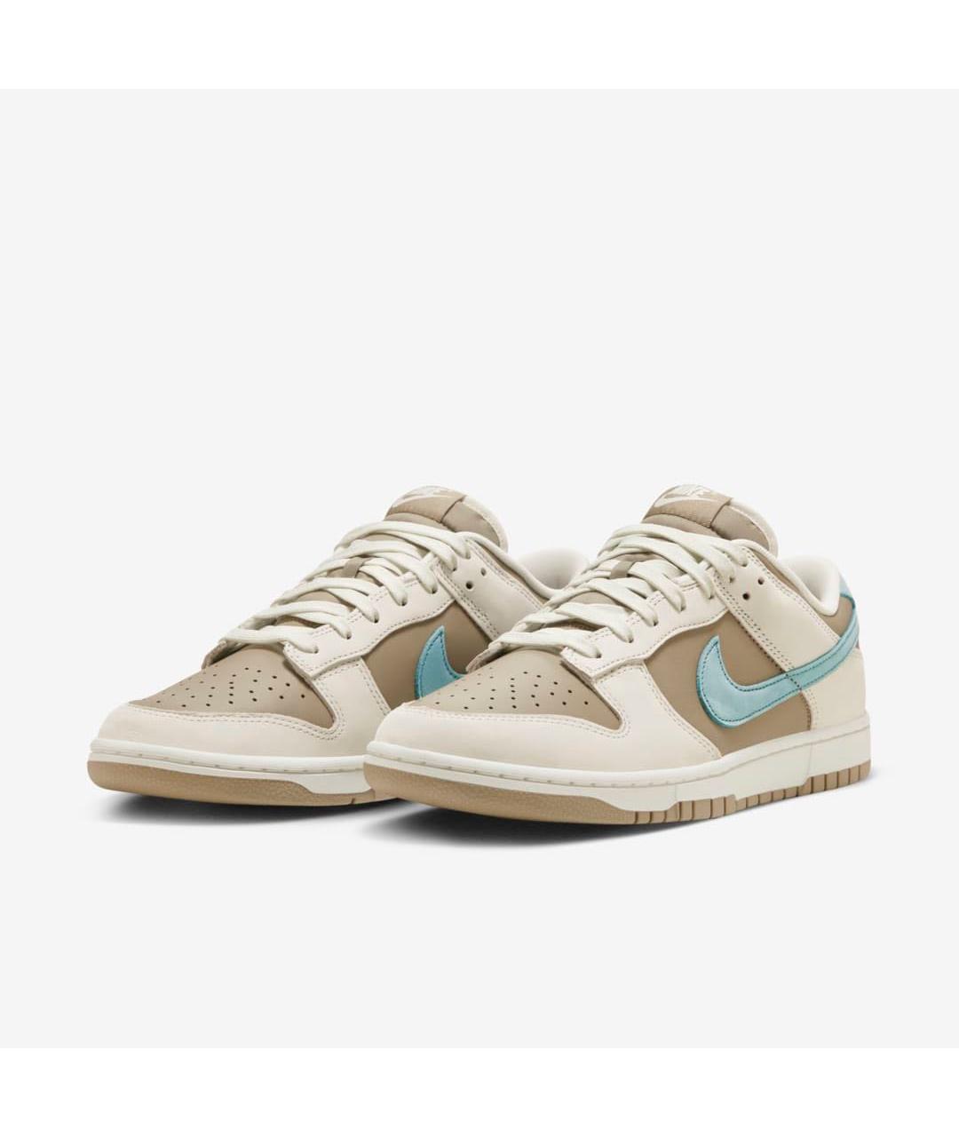 NIKE Хаки кожаные низкие кроссовки / кеды, фото 2