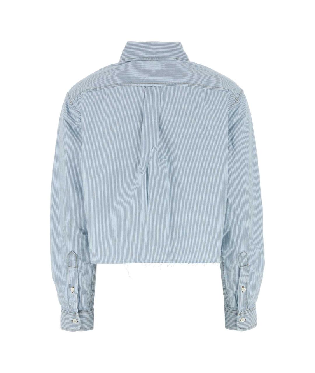 MIU MIU Голубая атласная рубашка, фото 2