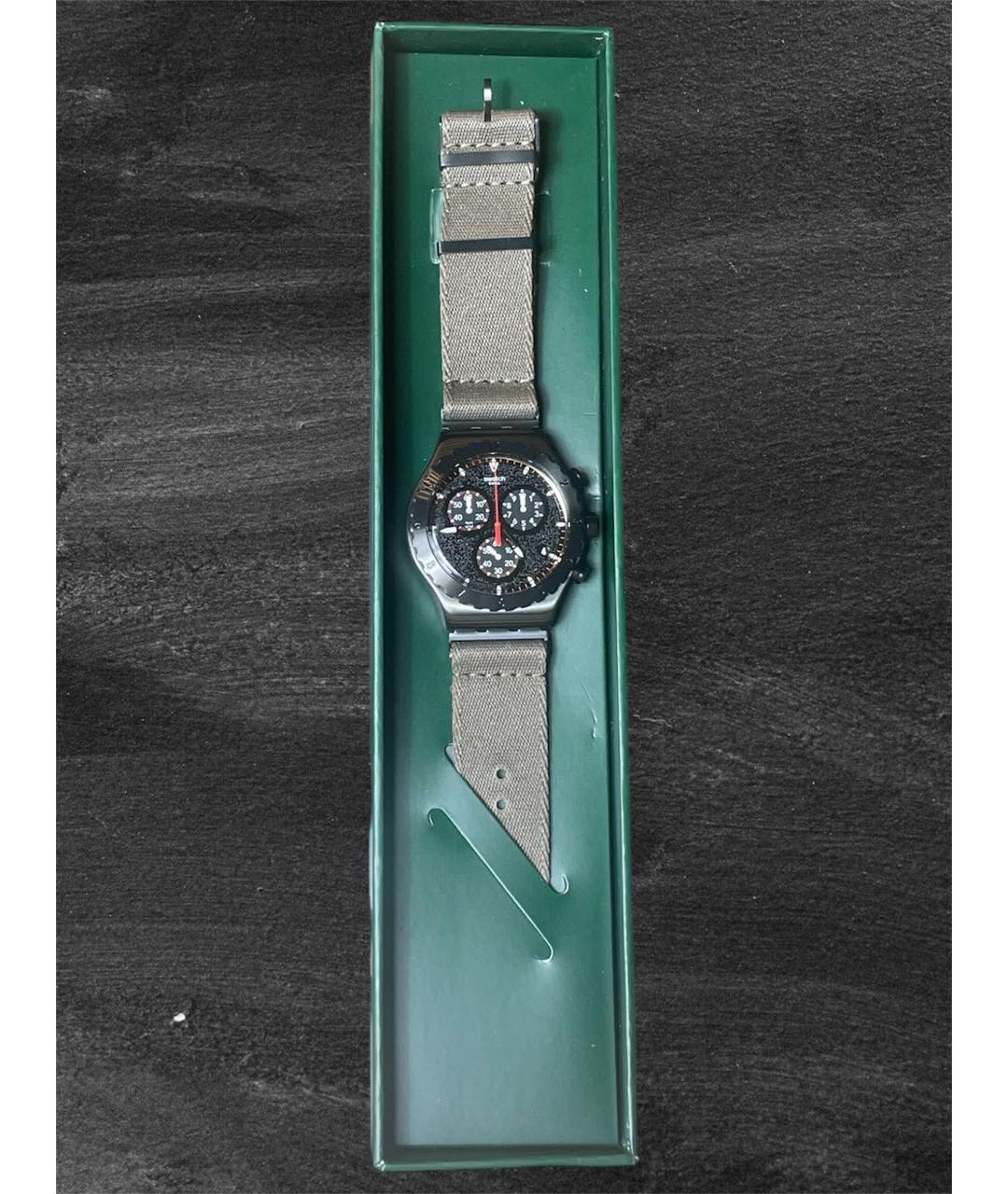 Swatch Черные стальные часы, фото 8