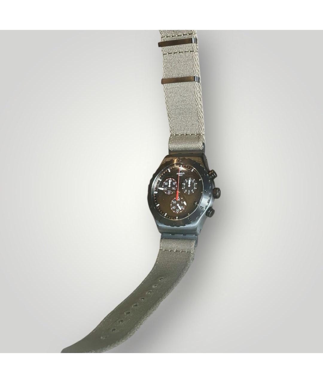 Swatch Черные стальные часы, фото 3