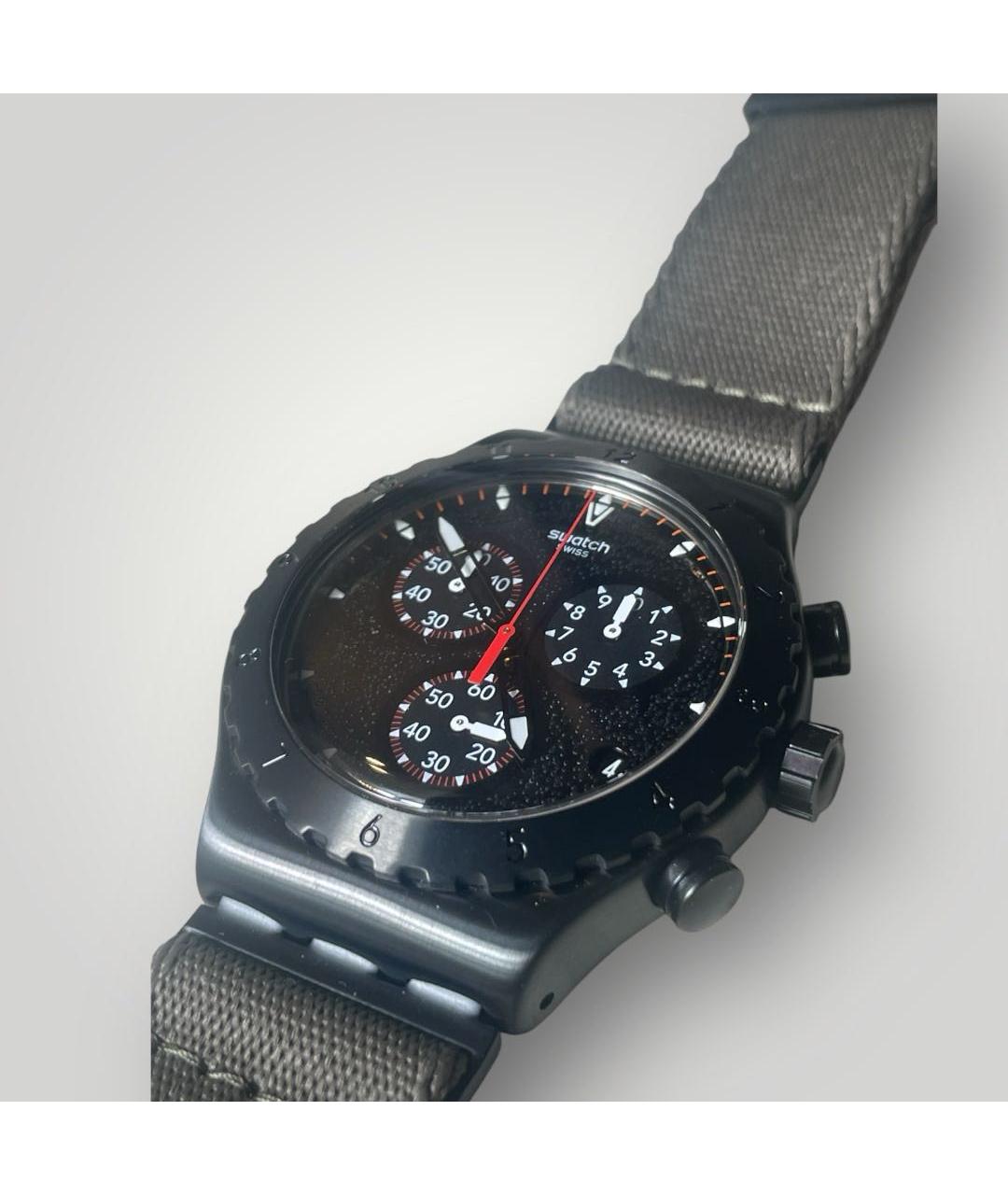 Swatch Черные стальные часы, фото 6