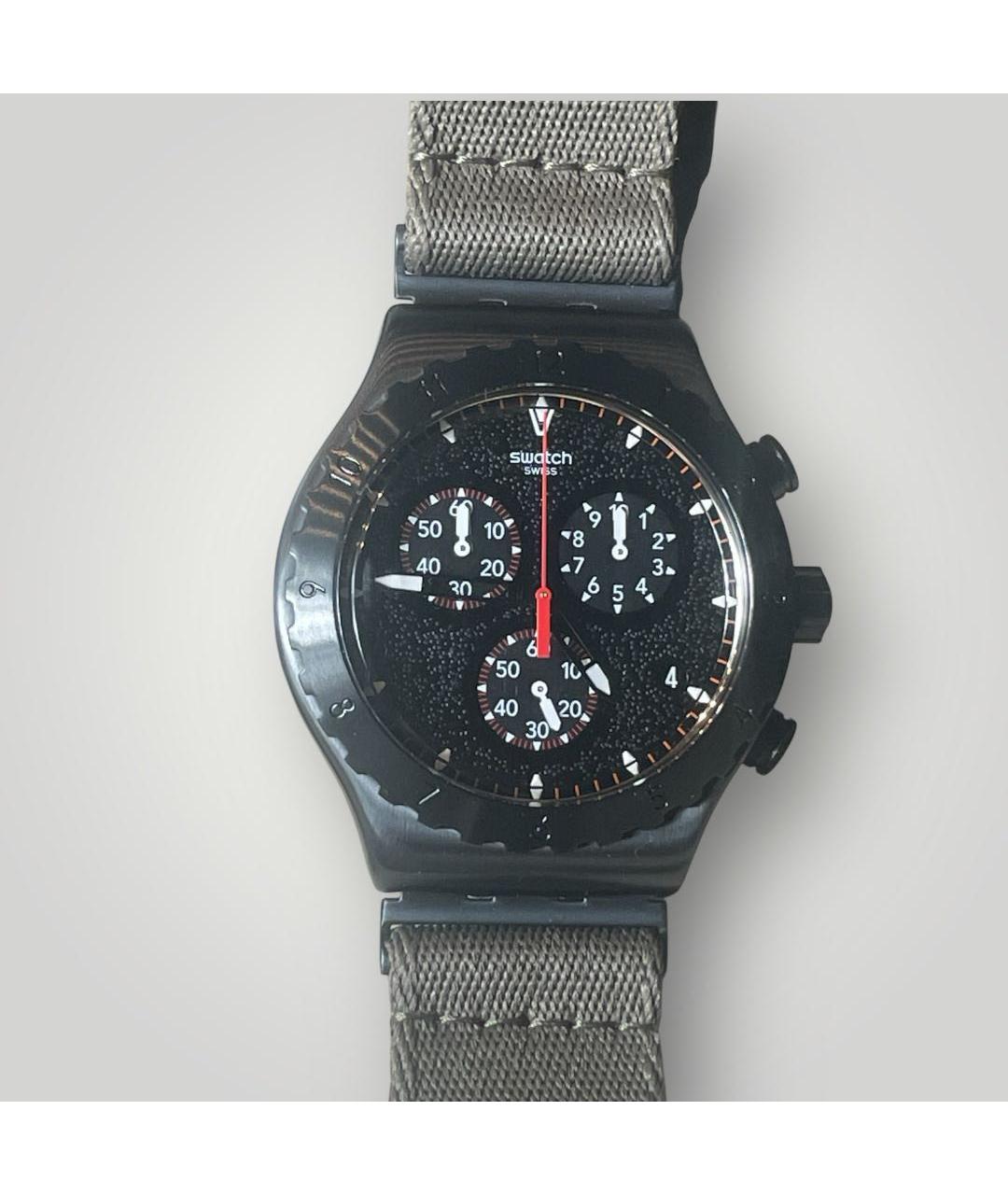 Swatch Черные стальные часы, фото 4