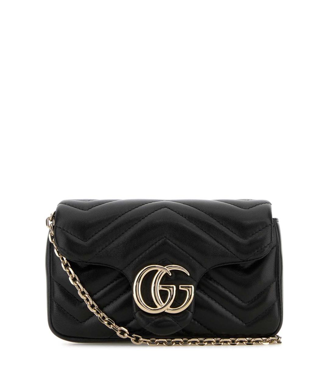 GUCCI Черная кожаная сумка через плечо, фото 1