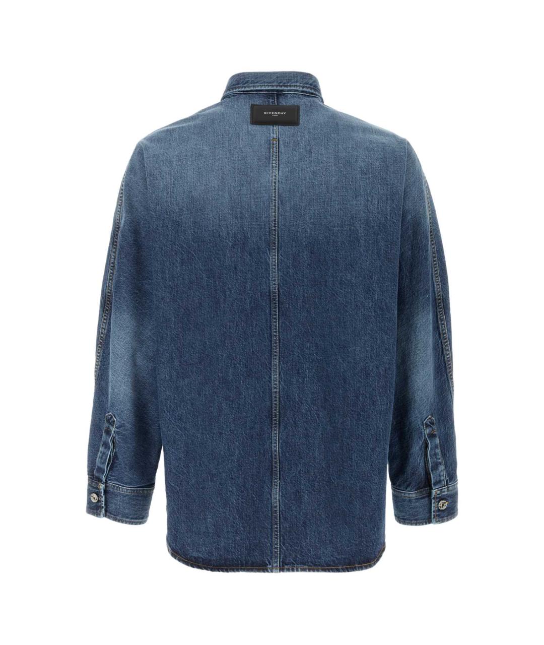 GIVENCHY Синяя хлопковая кэжуал рубашка, фото 2