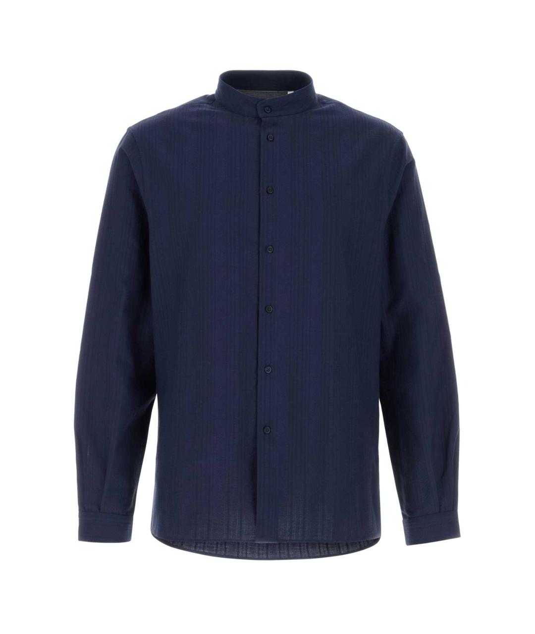 BRUNELLO CUCINELLI Синяя хлопковая кэжуал рубашка, фото 1