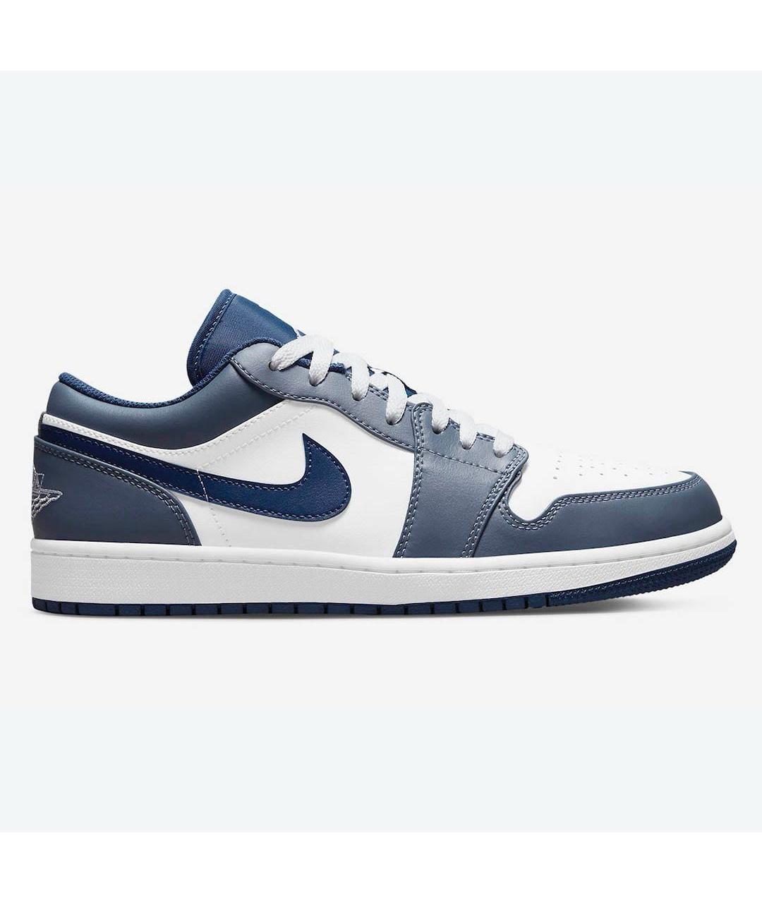 JORDAN Темно-синие кожаные низкие кроссовки / кеды, фото 6