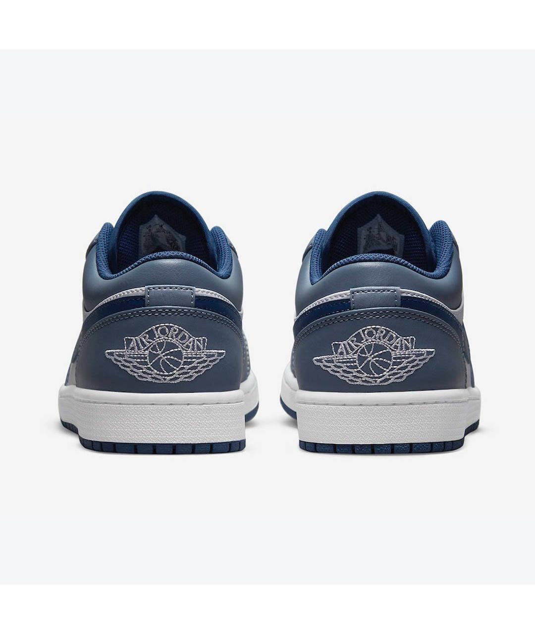 JORDAN Темно-синие кожаные низкие кроссовки / кеды, фото 4