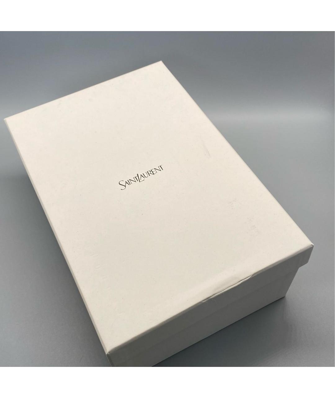 SAINT LAURENT Коричневые кожаные мюли, фото 4