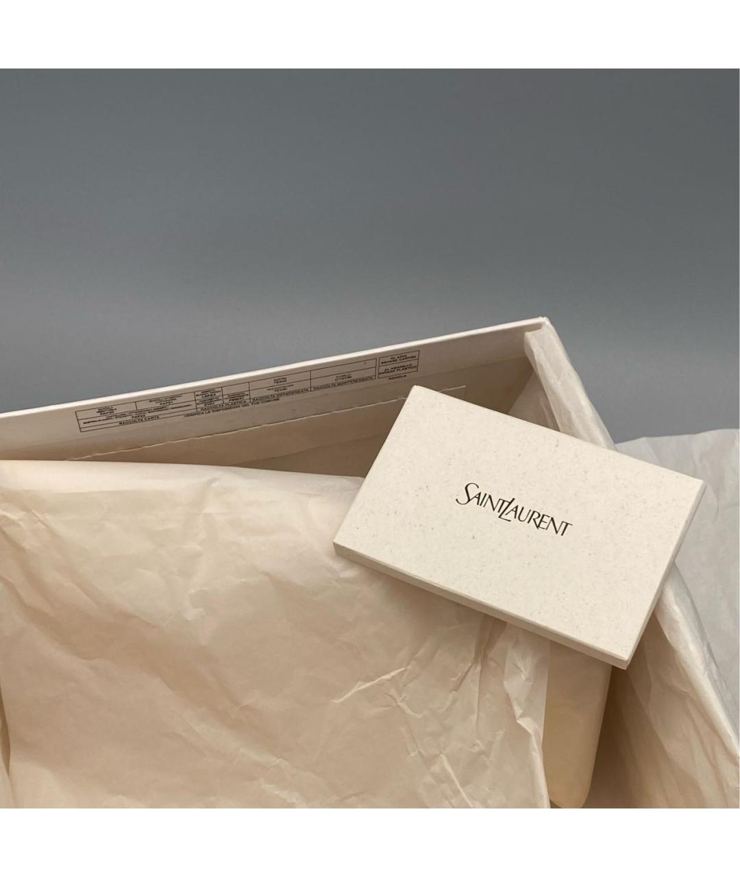 SAINT LAURENT Коричневые кожаные мюли, фото 5