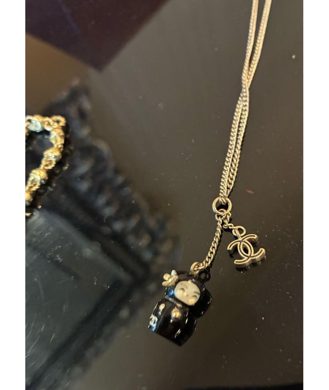 CHANEL Антрацитовое металлическое колье, фото 4