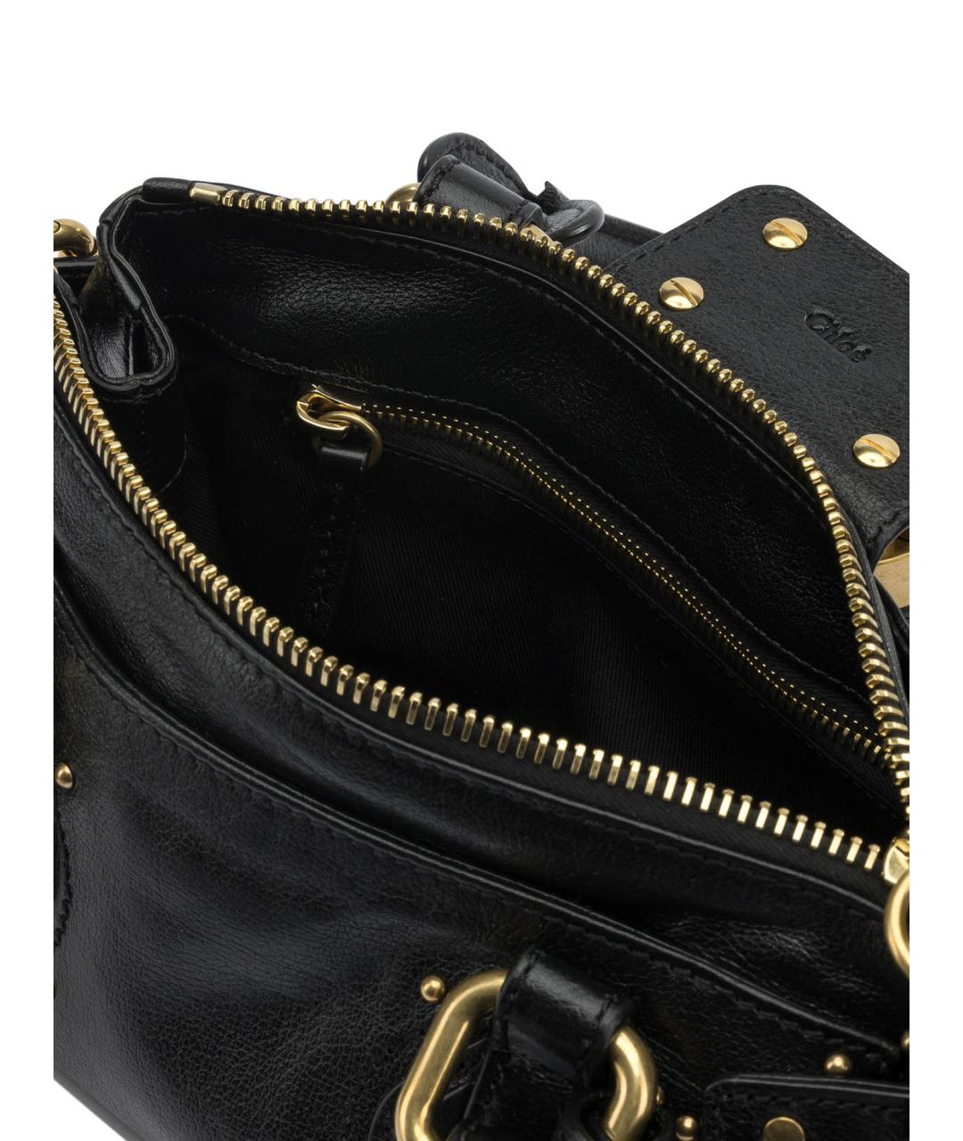 CHLOE Черная кожаная сумка тоут, фото 5