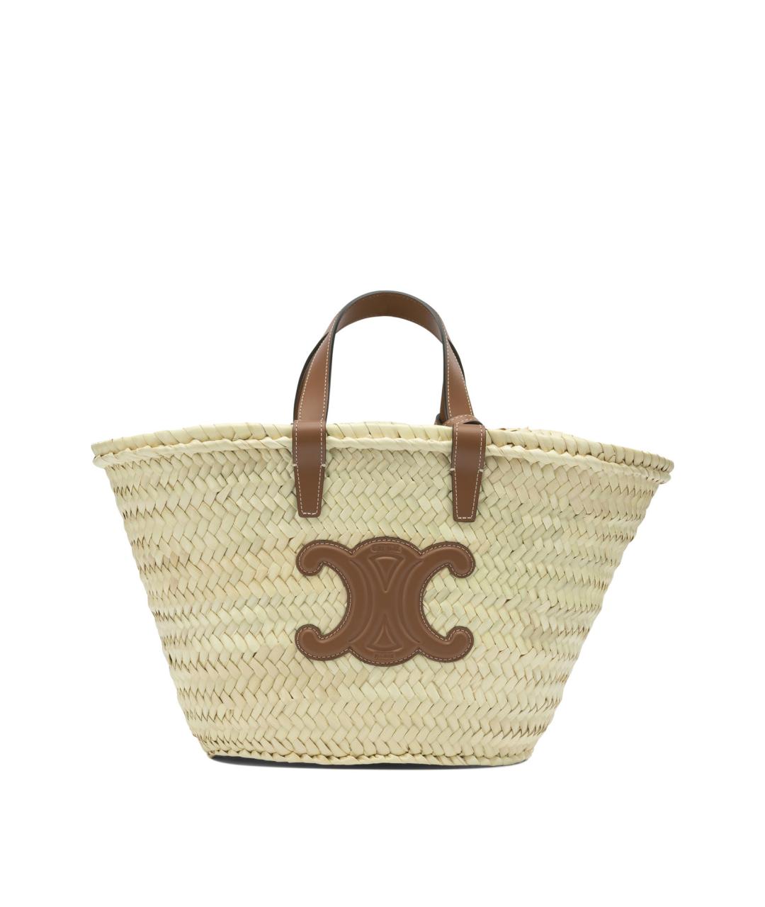 CELINE Бежевая пелетеная сумка тоут, фото 1