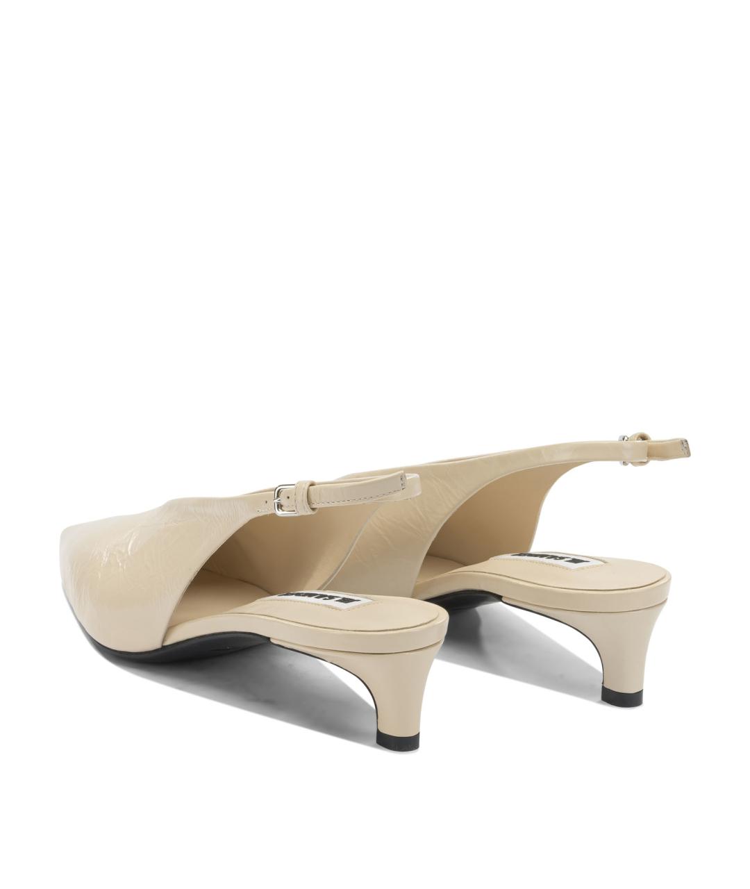 JIL SANDER Бежевые кожаные туфли, фото 4