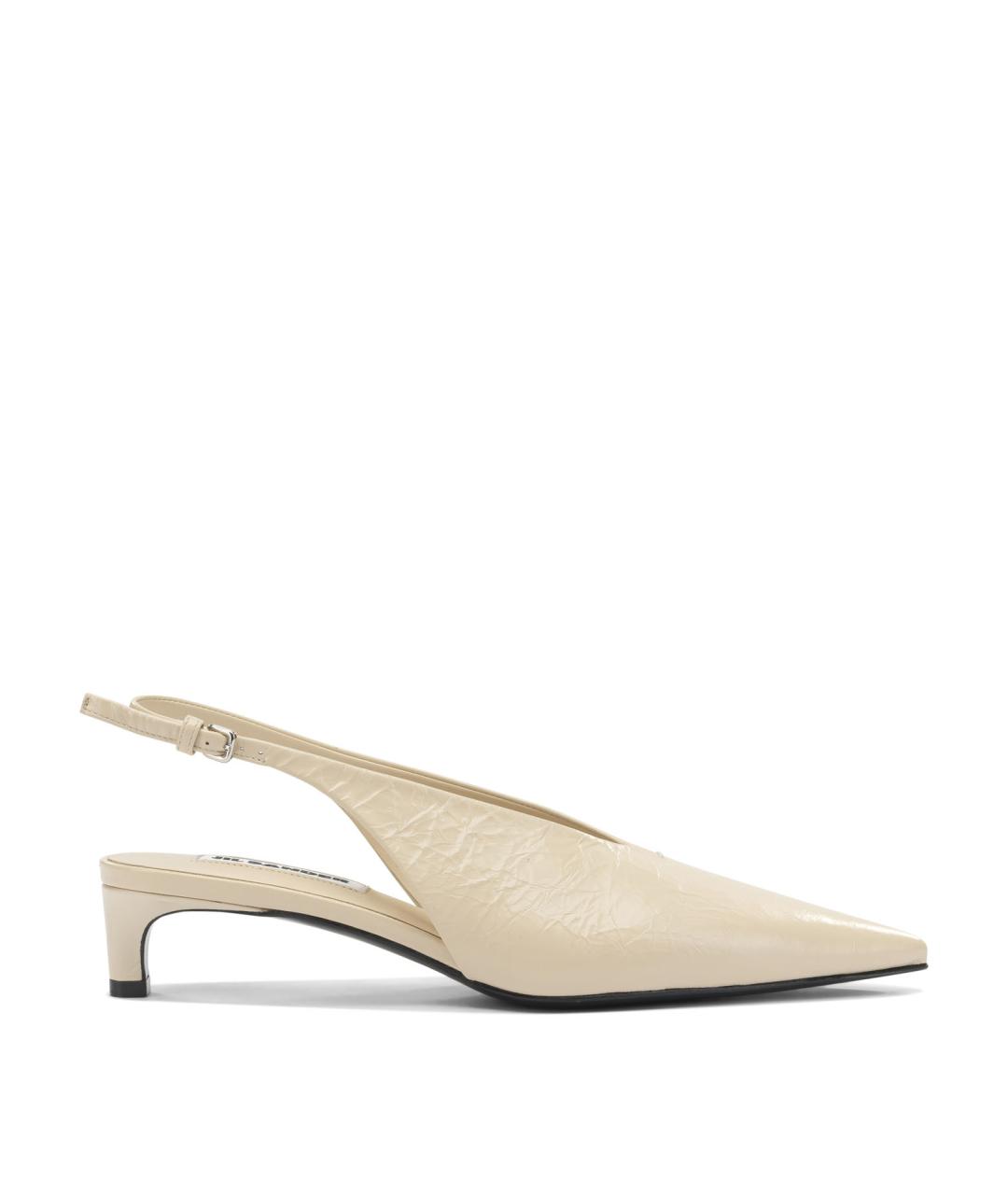 JIL SANDER Бежевые кожаные туфли, фото 1