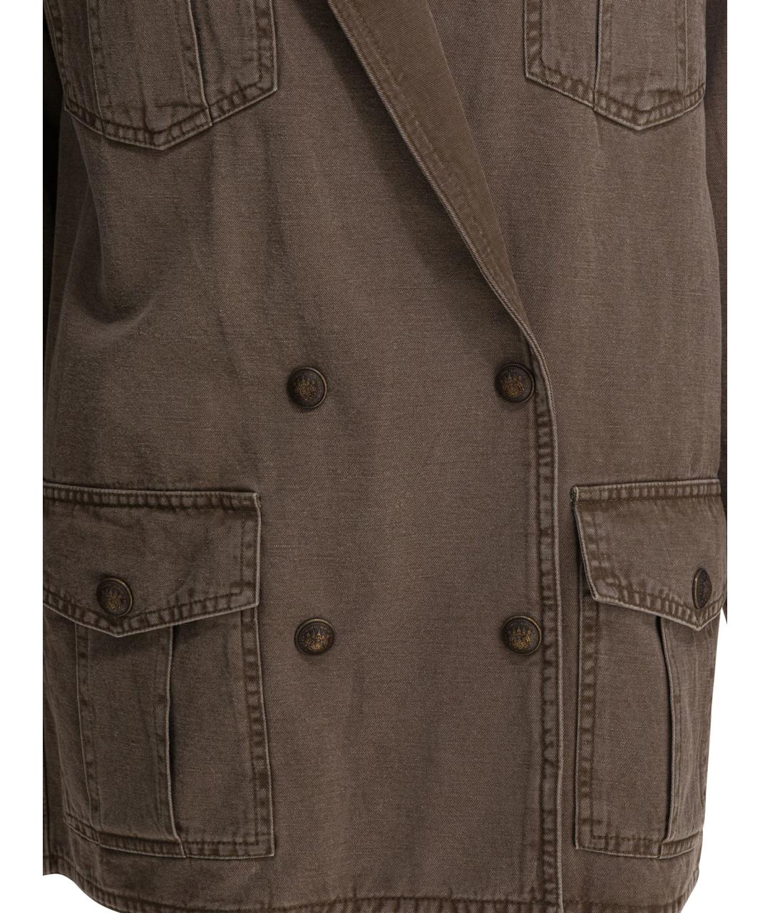 ISABEL MARANT ETOILE Коричневая хлопковая куртка, фото 3