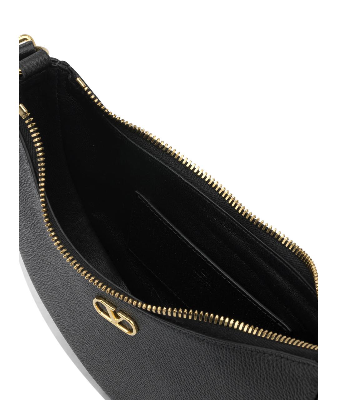 VALENTINO Черная кожаная сумка через плечо, фото 5