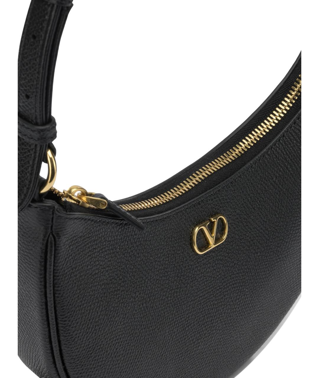 VALENTINO Черная кожаная сумка через плечо, фото 4