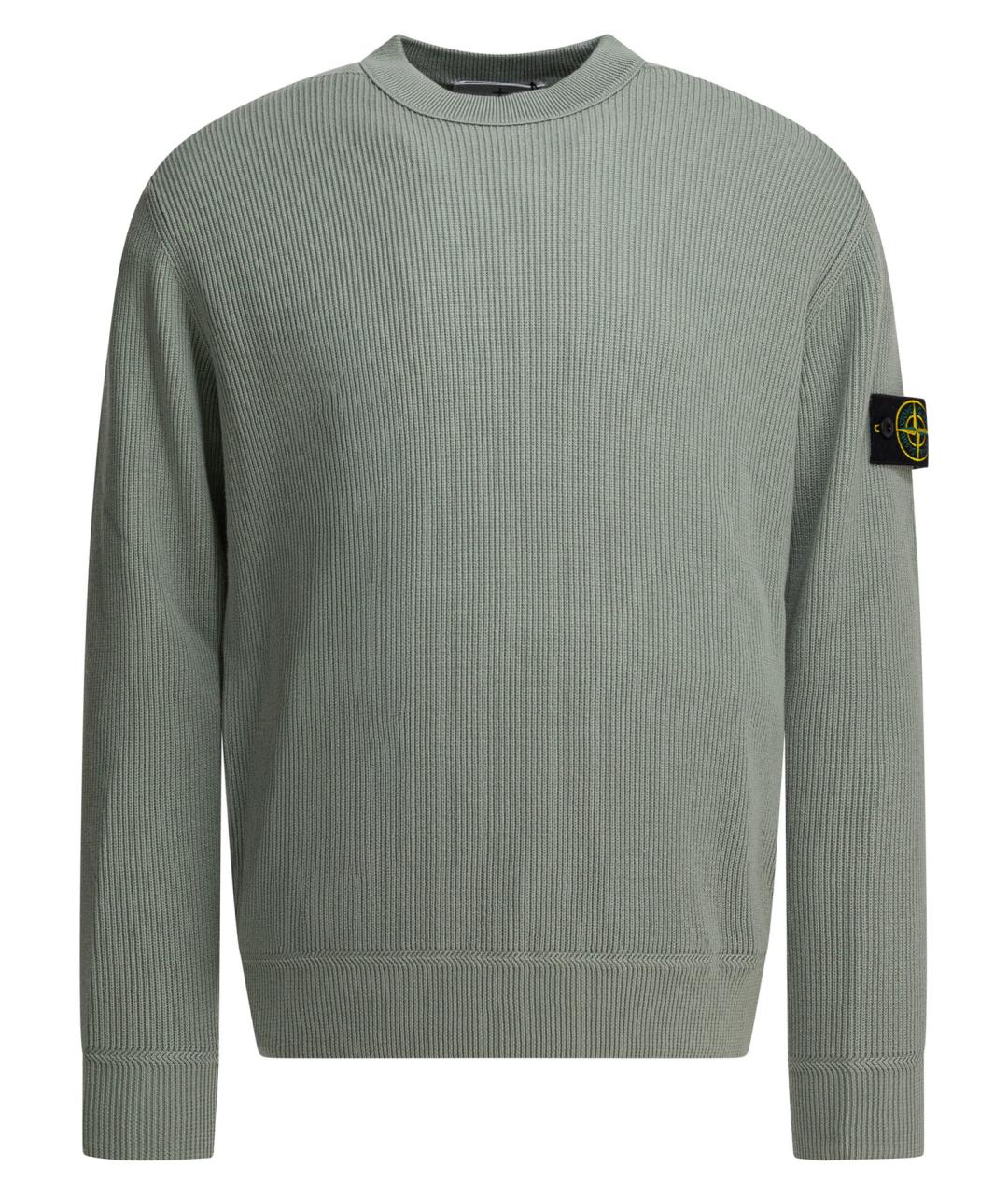 STONE ISLAND Зеленый хлопковый джемпер / свитер, фото 1