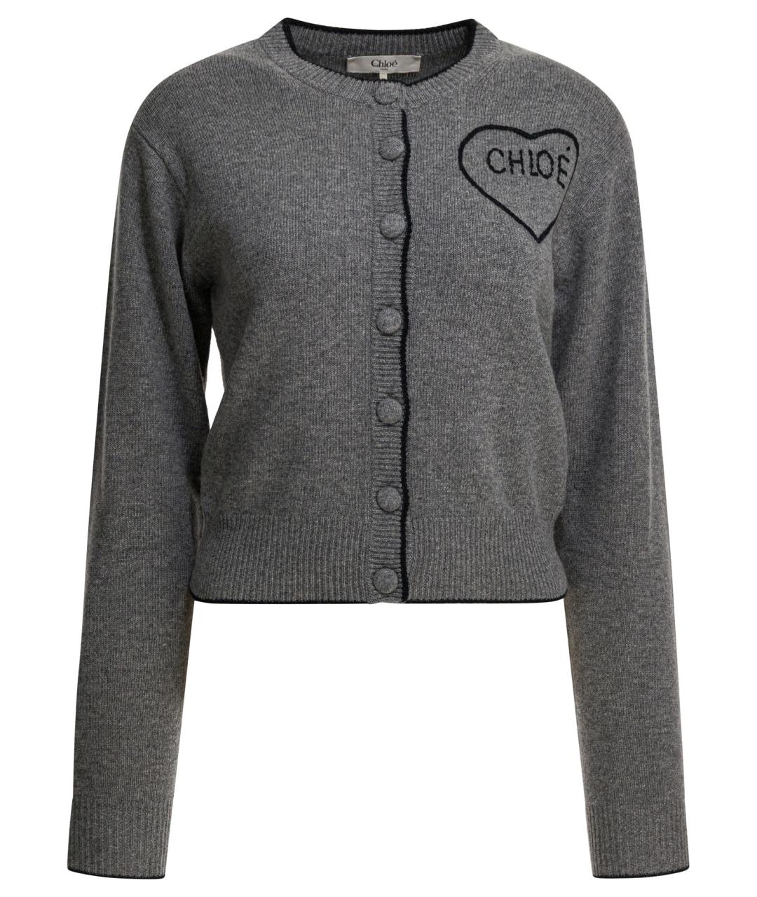 CHLOE Серый шерстяной кардиган, фото 1