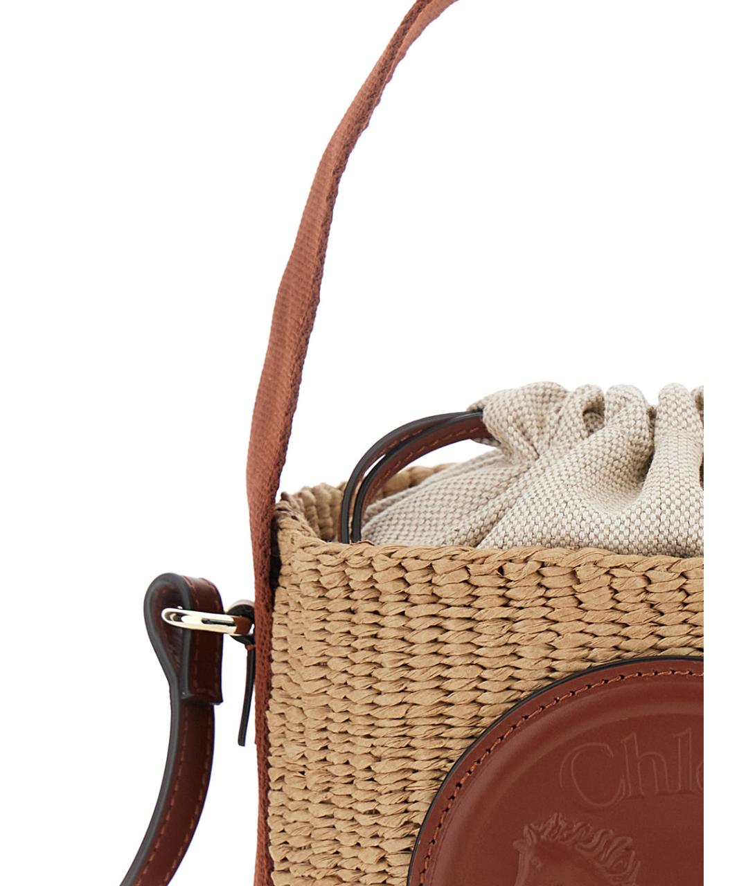 CHLOE Бежевая пелетеная сумка тоут, фото 3