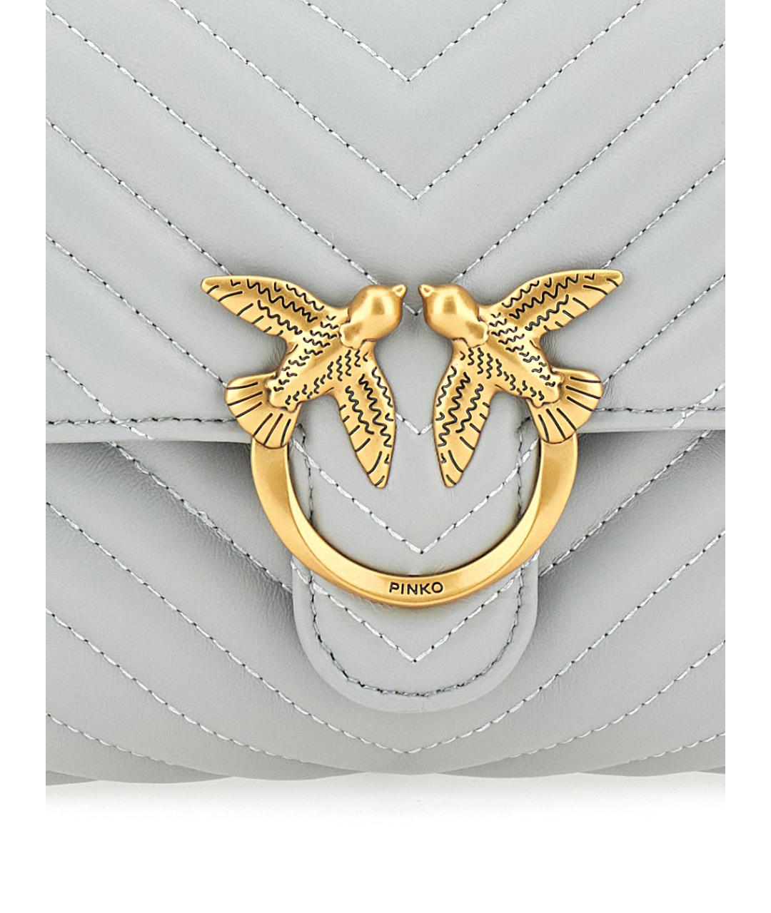 PINKO Серая кожаная сумка тоут, фото 3