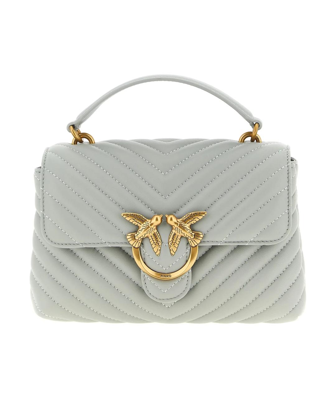 PINKO Серая кожаная сумка тоут, фото 1