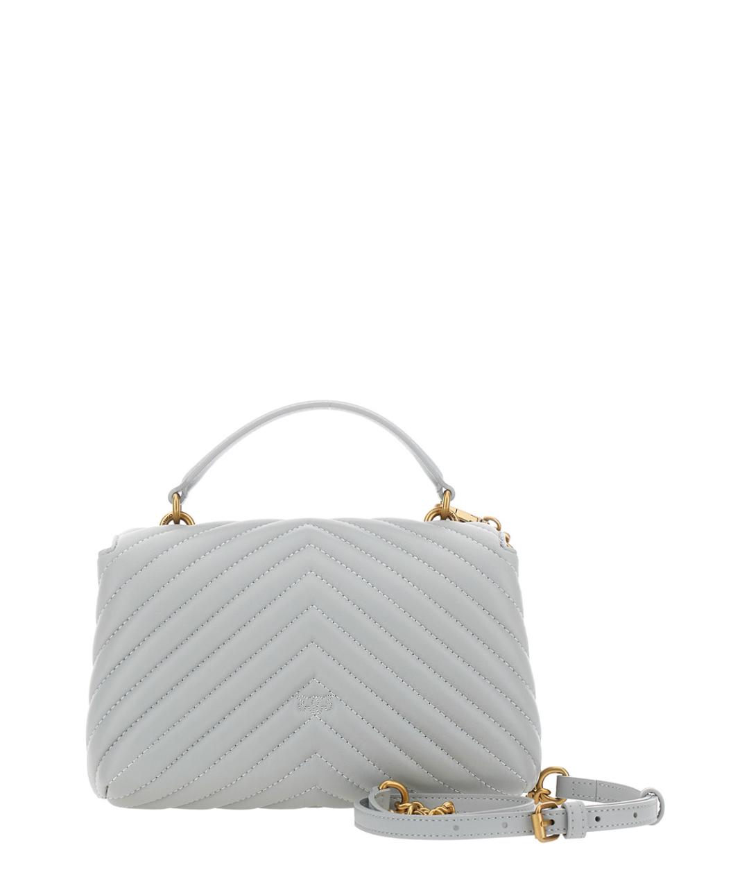 PINKO Серая кожаная сумка тоут, фото 2