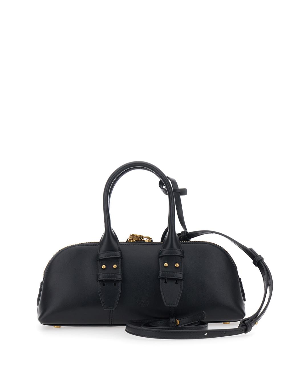 PINKO Черная кожаная сумка тоут, фото 2