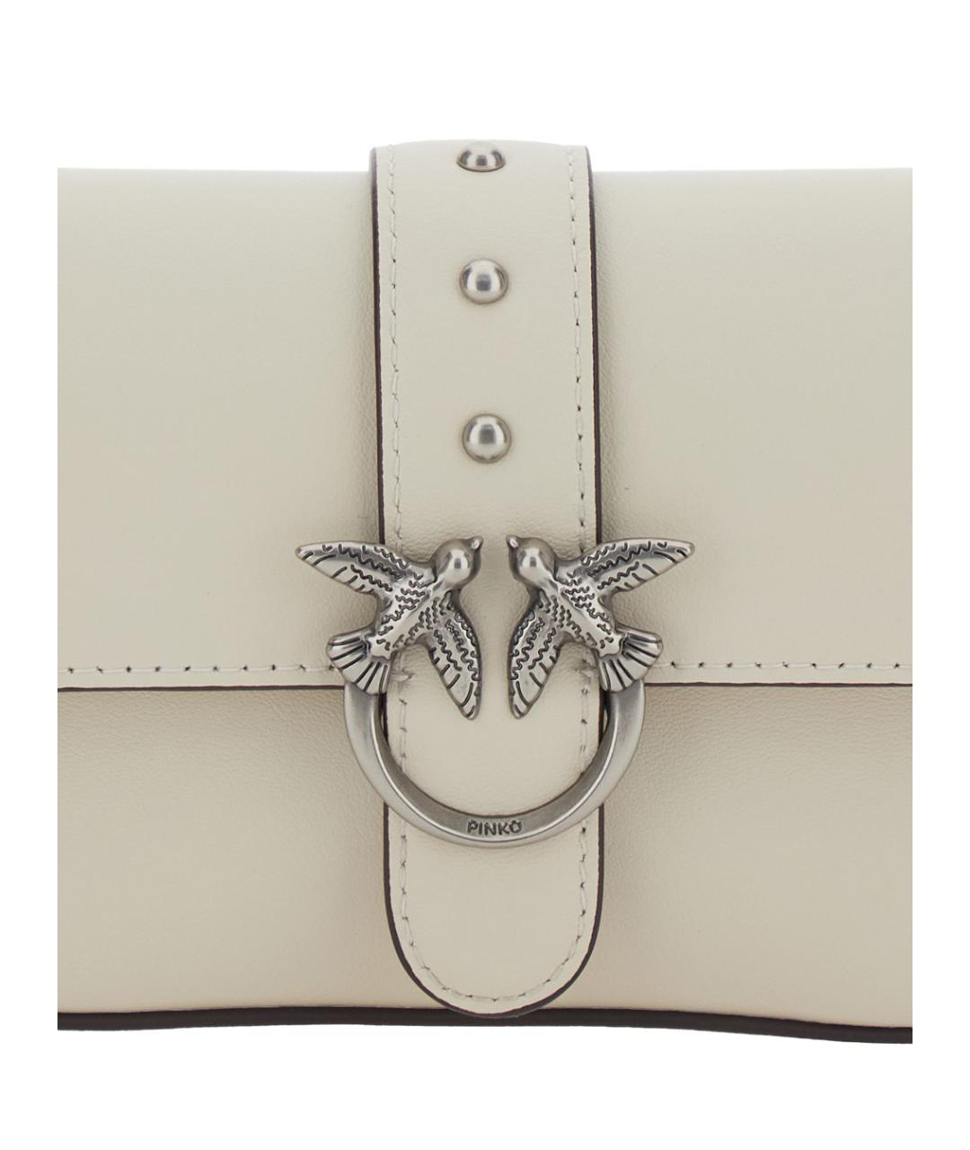 PINKO Белая кожаная сумка через плечо, фото 3