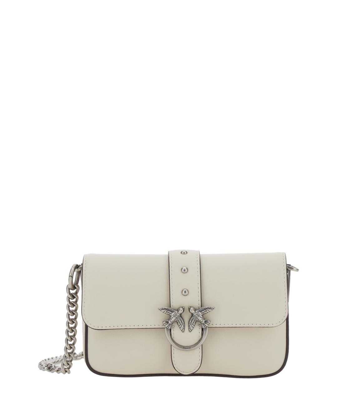 PINKO Белая кожаная сумка через плечо, фото 1