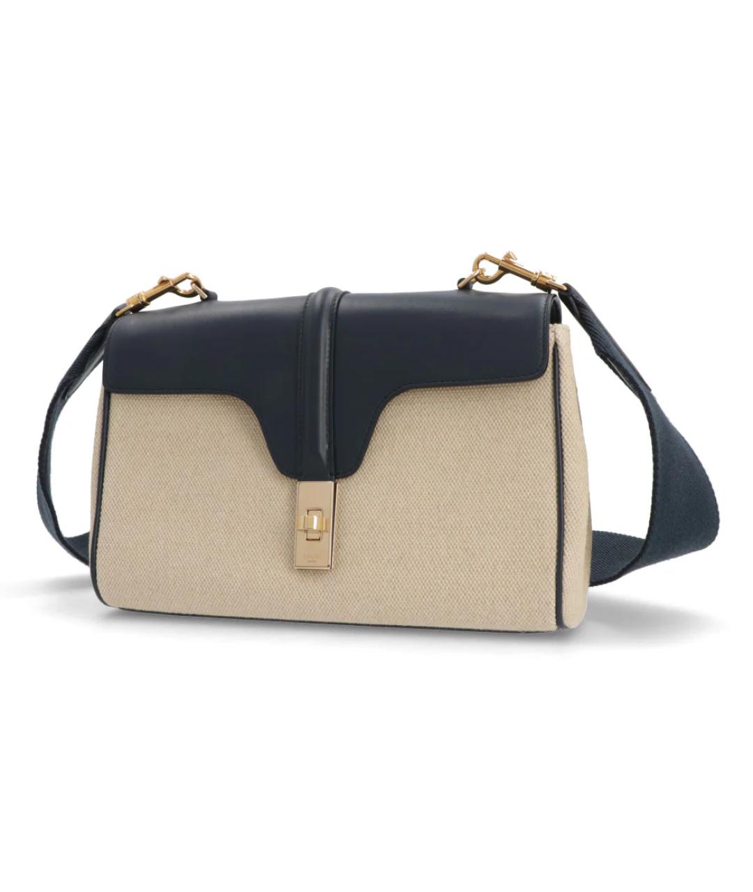 CELINE Бежевая кожаная сумка через плечо, фото 1