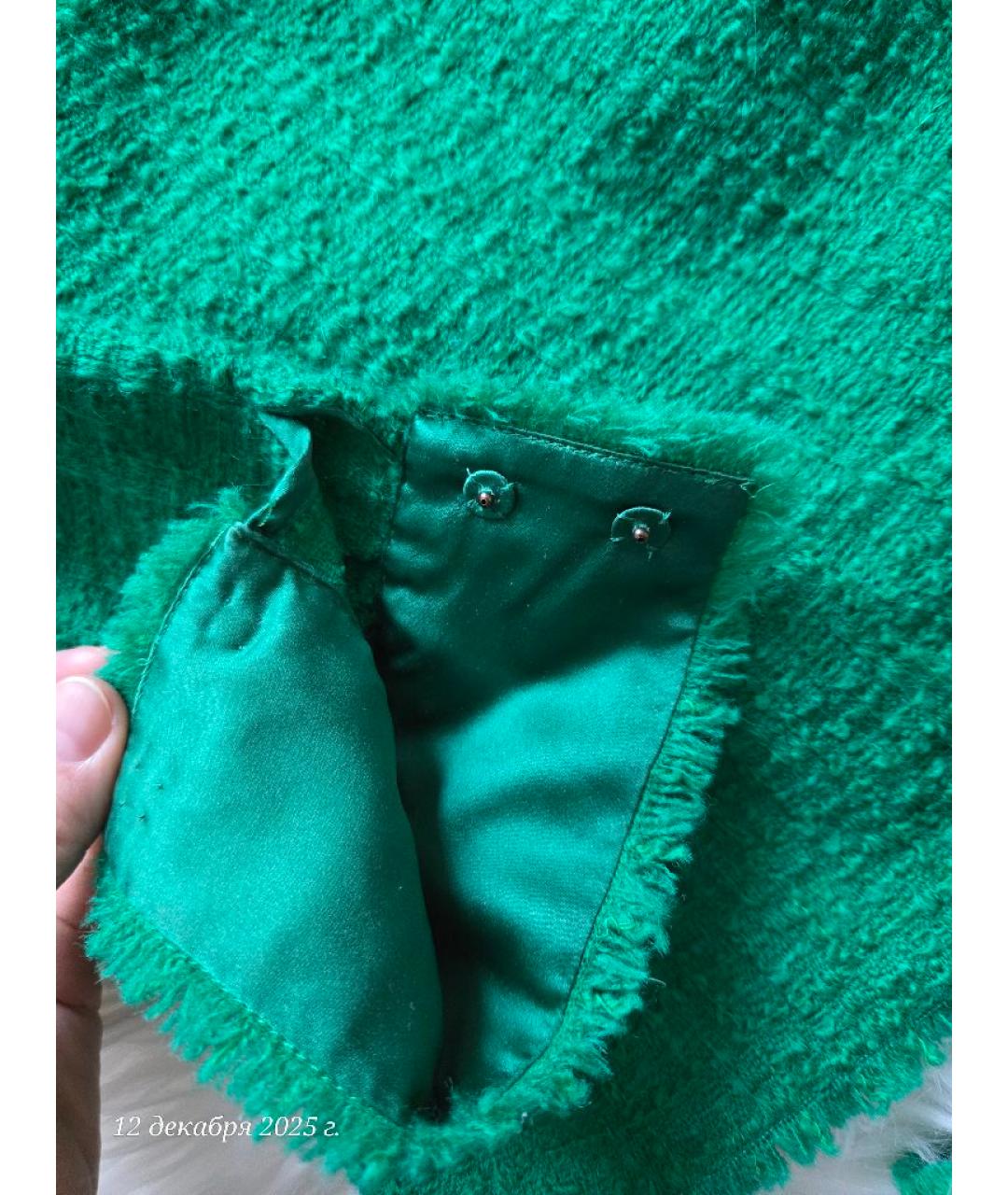 DOLCE&GABBANA Зеленый шерстяной костюм с юбками, фото 6