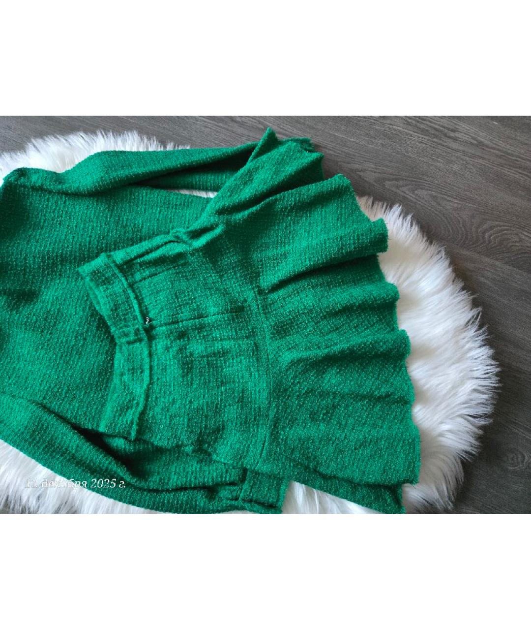 DOLCE&GABBANA Зеленый шерстяной костюм с юбками, фото 4