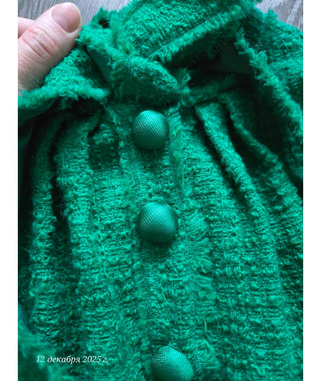 DOLCE&GABBANA Зеленый шерстяной костюм с юбками, фото 3