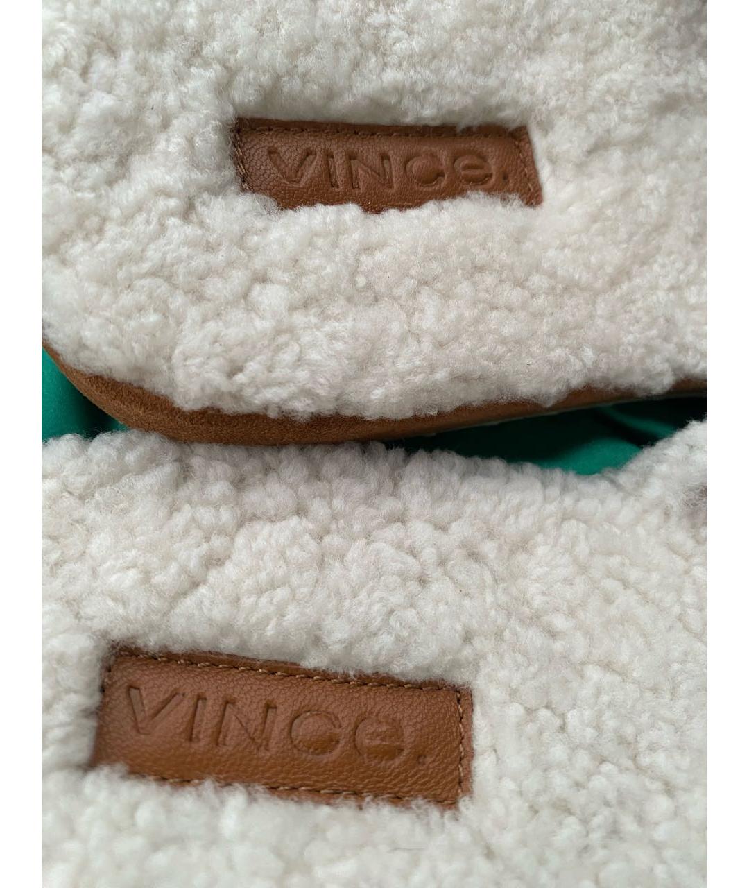 VINCE Бежевые шлепанцы, фото 4