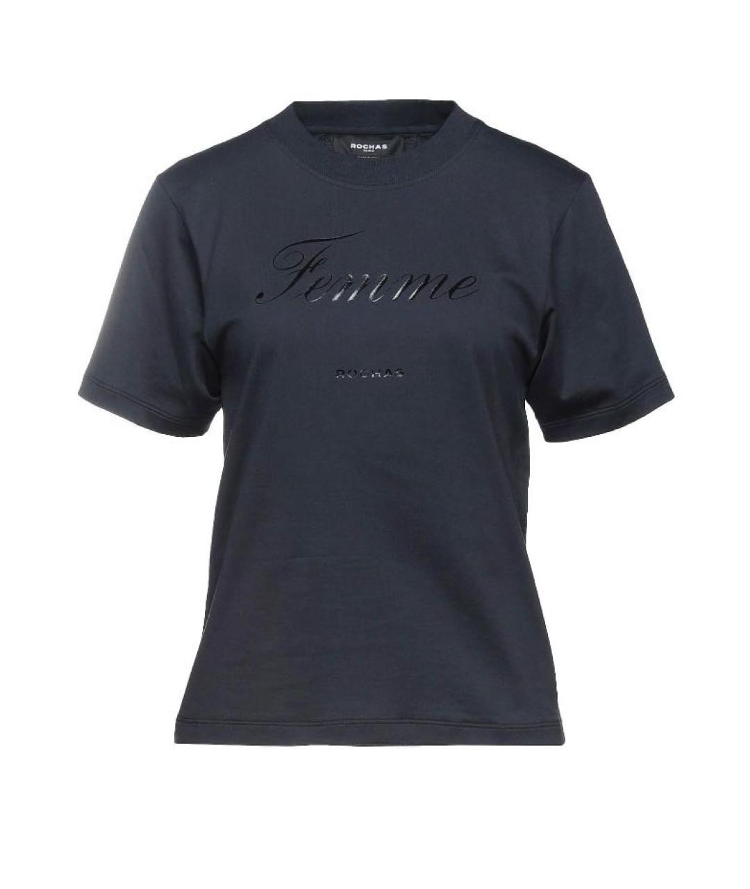 ROCHAS Темно-синяя хлопковая футболка, фото 1