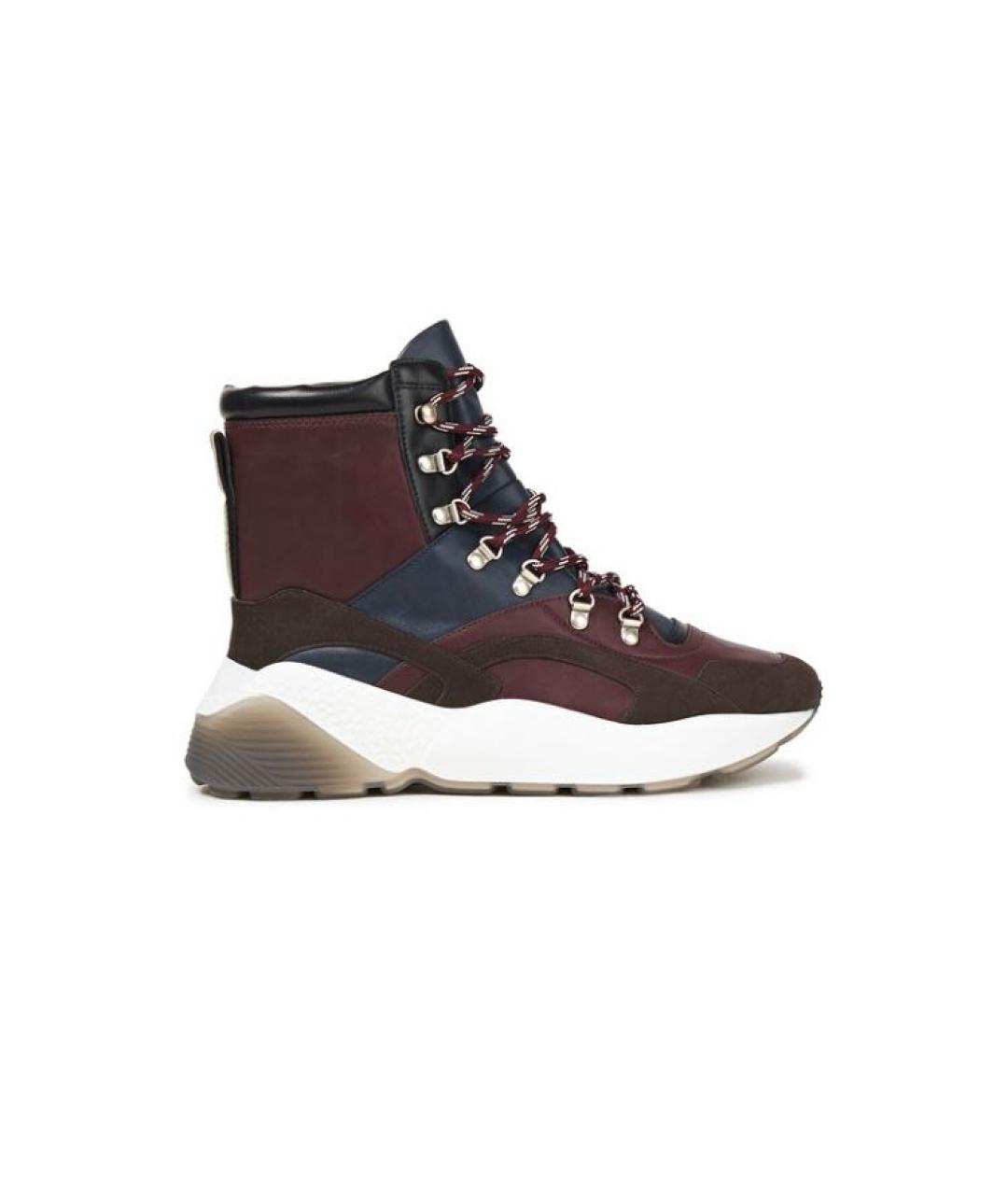 STELLA MCCARTNEY Бордовые кожаные кроссовки, фото 1