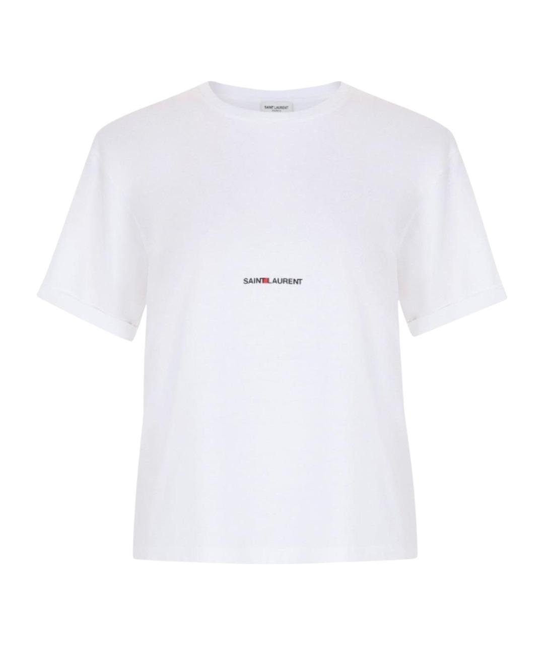 SAINT LAURENT Белая хлопковая футболка, фото 1