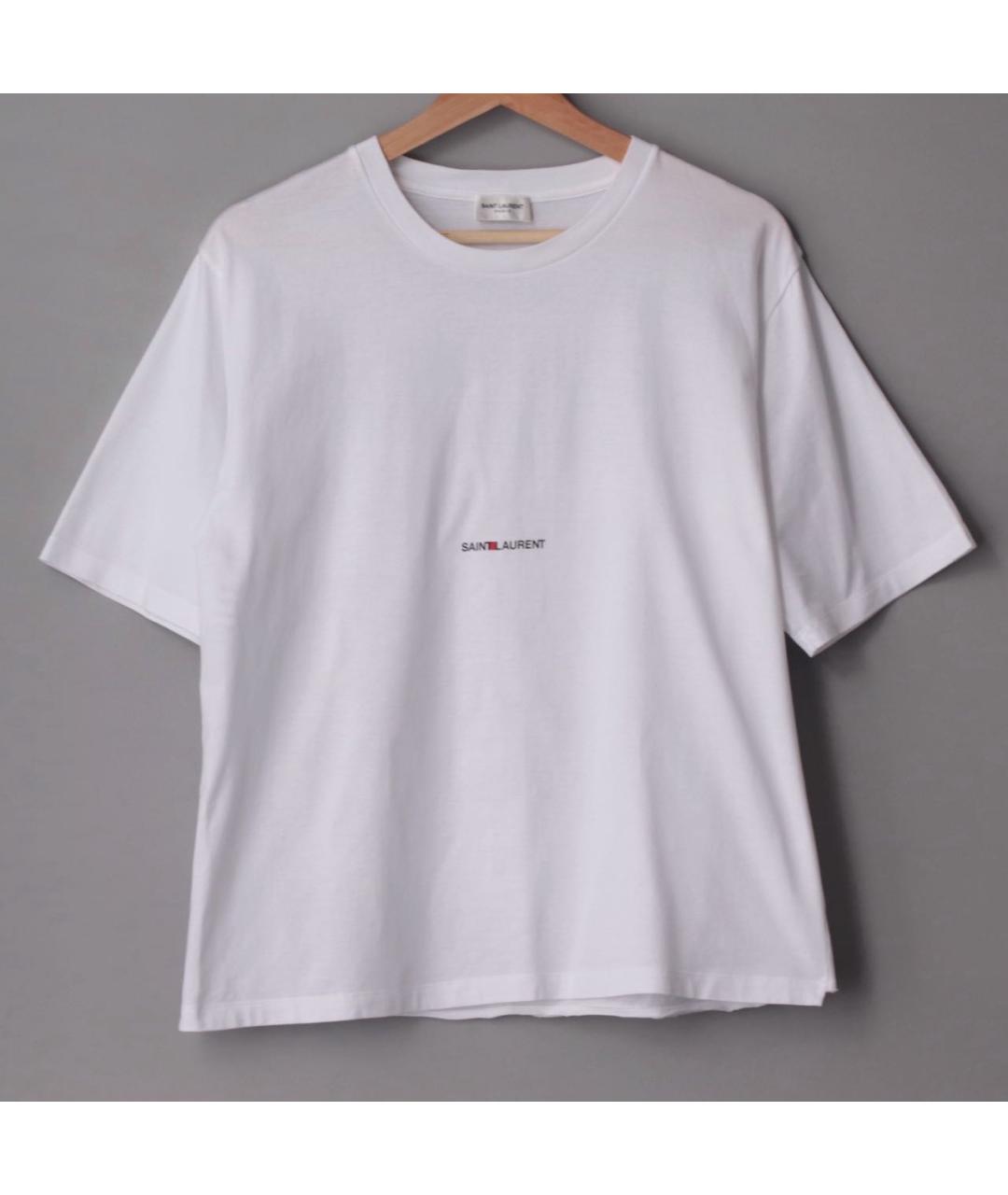 SAINT LAURENT Белая хлопковая футболка, фото 2