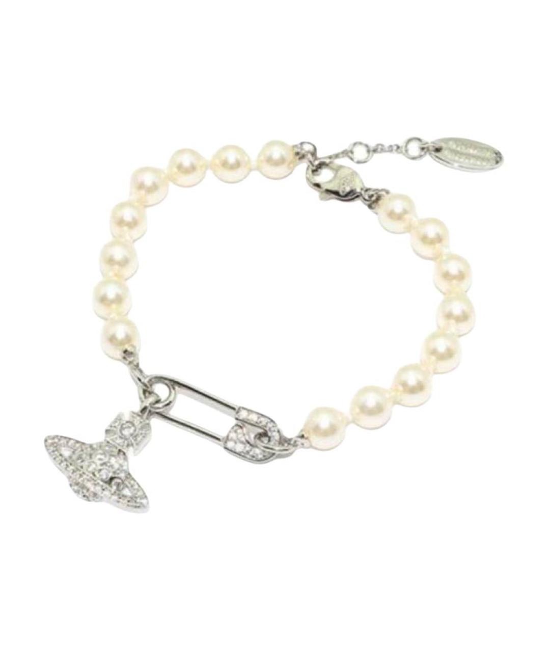 VIVIENNE WESTWOOD Белый латунный браслет, фото 2